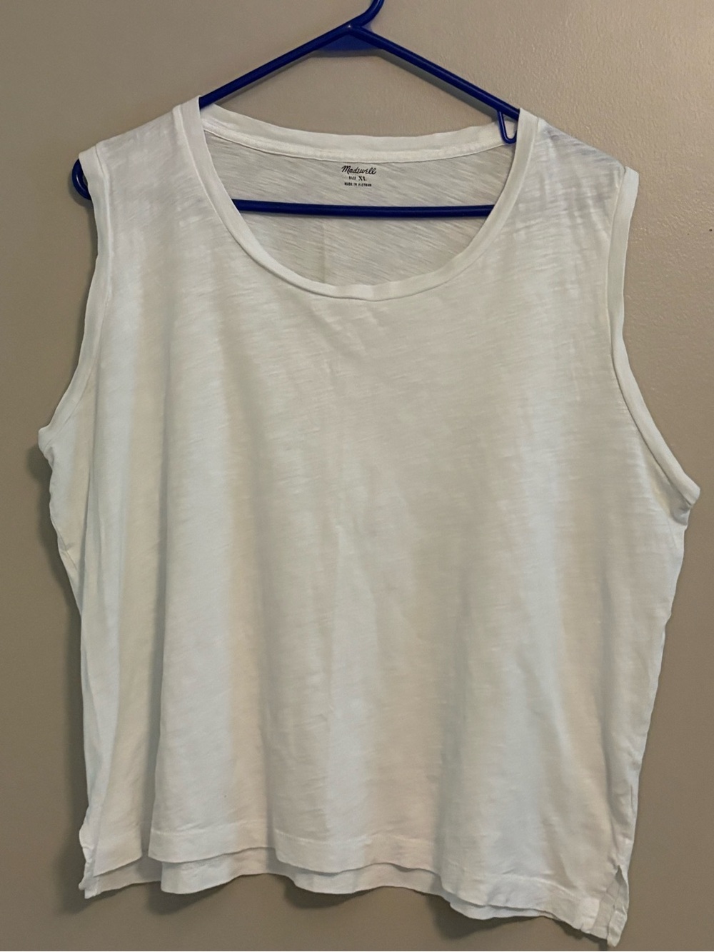 Madewell Whisper Cotton Sleeveless Tank Top – Women’s XL | White | 100% Cotton